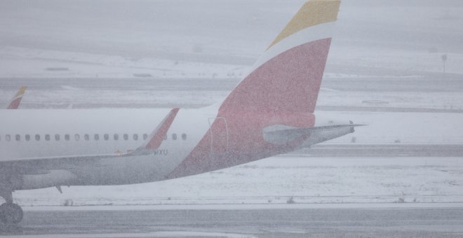 Cancelados los vuelos de la mañana entre Santander y Madrid por 'Filomena'