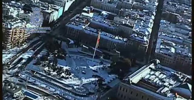 Impresionantes imágenes del Madrid nevado desde el aire