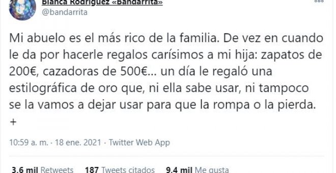 El metafórico hilo de una tuitera sobre las polémicas donaciones sanitarias de Amancio Ortega