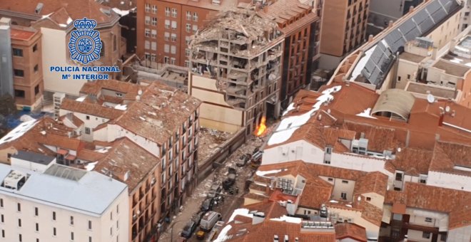 Imágenes áreas de la calle Toledo de Madrid tras una explosión