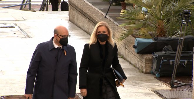 Cristina Cifuentes llega al TSJ para declarar por el caso máster