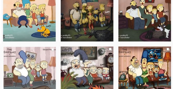 "¿Cómo serían los Simpson si se hubieran creado en la URSS?": el hilo viral de la familia más famosa del mundo dibujada con un trazo soviético