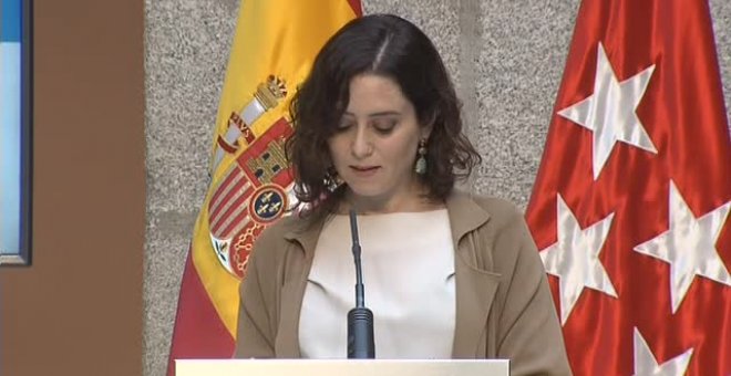 Ayuso manifiesta su "más absoluta decepción y hartazgo" con Pedro Sánchez