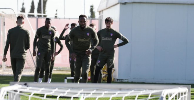 Entrenamiento del Atlético antes de enfrentarse al Cádiz