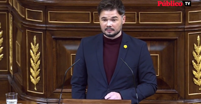 Rufián, a Iceta: "Usted en Madrid tiene fama de soberanista, incluso de filoindependentista"