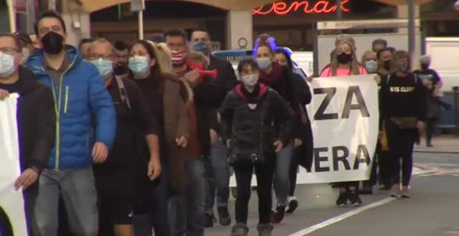 Manifestaciones simultaneas de los hosteleros en Bilbao