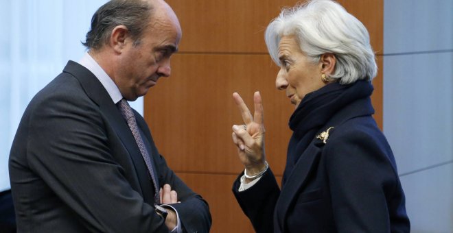 La tramoya - La desfachatez de Christine Lagarde y de Luis de Guindos cuando hablan de deuda pública