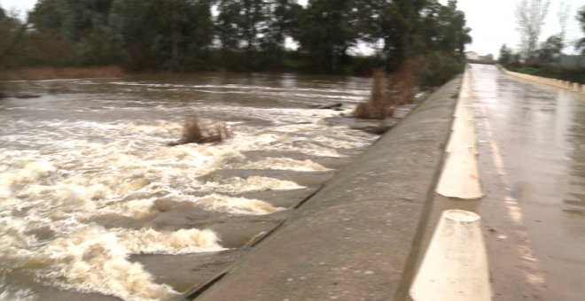 Crecida de ríos y embalses en Extremadura por las fuertes lluvias