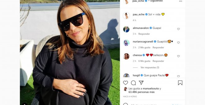 Paula Echevarría presume de tripita al sol