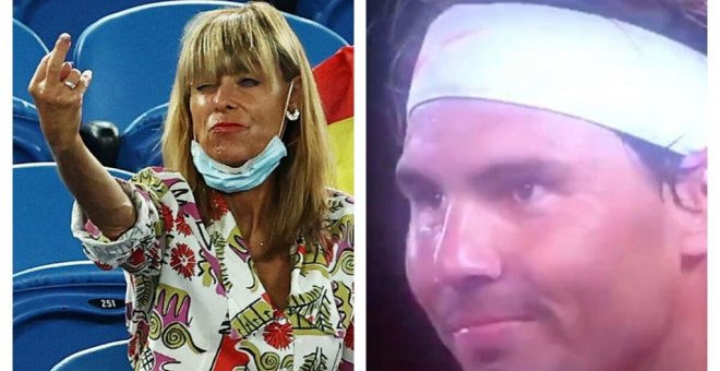 Nadal reacciona con gracia y salero a la peineta de una aficionada en pleno partido y levanta los aplausos de todo el estadio