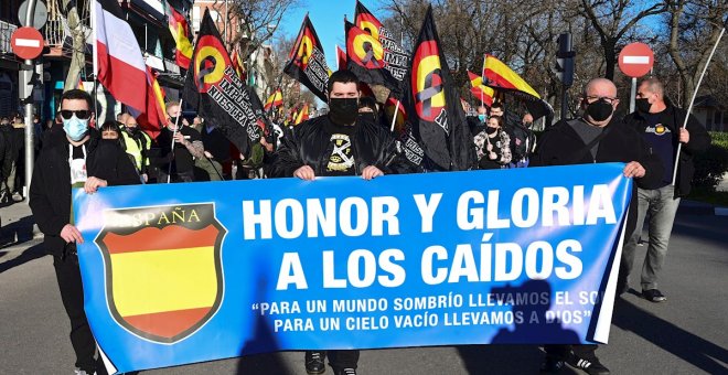 Alrededor de 300 neonazis homenajean en Madrid a la División Azul incitando a incumplir las normas sanitarias