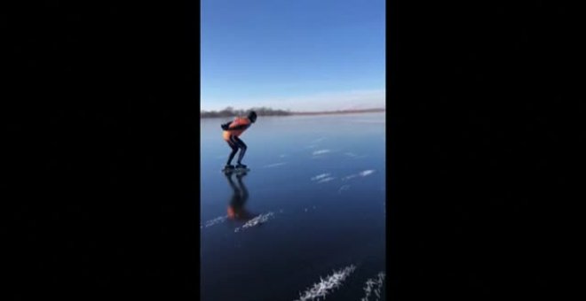 Los canales de Ámsterdam convertidos en pistas de patinaje por las gélidas temperaturas