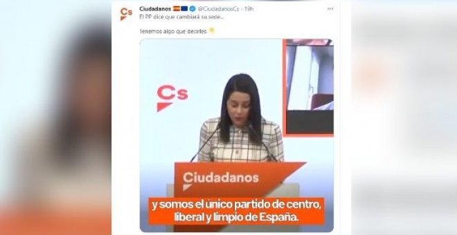 El "modesto" mensaje de Cs al PP tras el anuncio de su cambio de sede