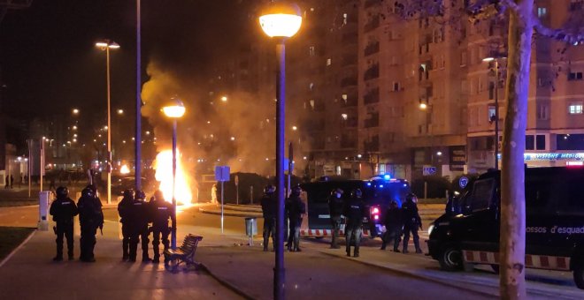 Tensión en Lleida durante la protesta por Pablo Hasel