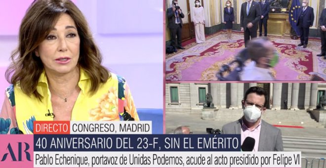 La respuesta de Echenique a Ana Rosa Quintana tras su comentario sobre cómo saludó al rey