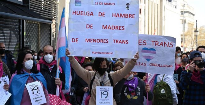 Una manifestación urge ante el Ministerio de Igualdad la aprobación de la ley 'trans'