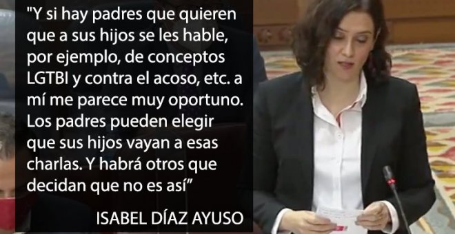 "¿Alguien sabe si Ayuso milita en el PP o en Vox?": críticas a la presidenta por su defensa de la censura parental