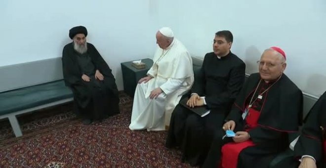 El papa Francisco se reúne en Irak con el ayatolá Al Sistani