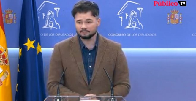 Rufián le recuerda al Gobierno que son "imprescindibles" tras la revocación del tercer grado de Junqueras y los exconsellers