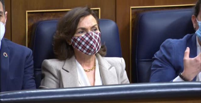 Carmen Calvo afea al PP que utilicen el 8M "como caballo de batalla"