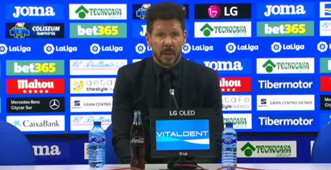 Simeone: "Tenemos que tener la tranquilidad de saber cuál es nuestro camino"