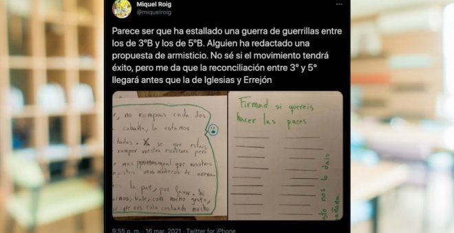 Los más pequeños dan una lección a los políticos sobre cómo solucionar los conflictos: "Firmemos la paz, por favor"