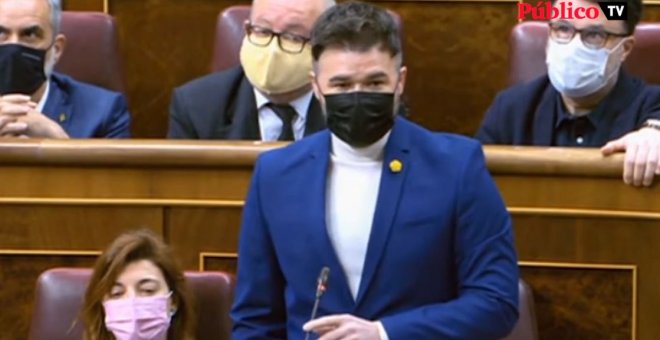 Rufián: "Si las democracias del mundo fueran casas, la democracia española sería una chabola"