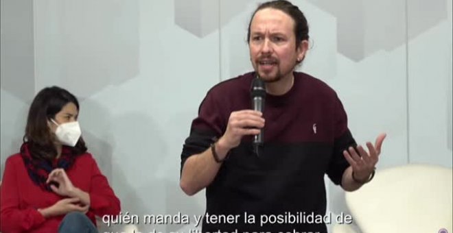 Pablo Iglesias defiende el art. 47 de la Constitución y dice que la vivienda es "un derecho"