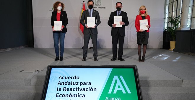 El Gobierno de PP y Cs recupera el diálogo social y se compromete a inyectar 732 millones en la economía andaluza