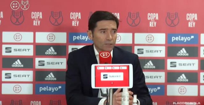 Marcelino: "Estaba orgulloso de mis futbolistas antes de este partido y lo estoy después"