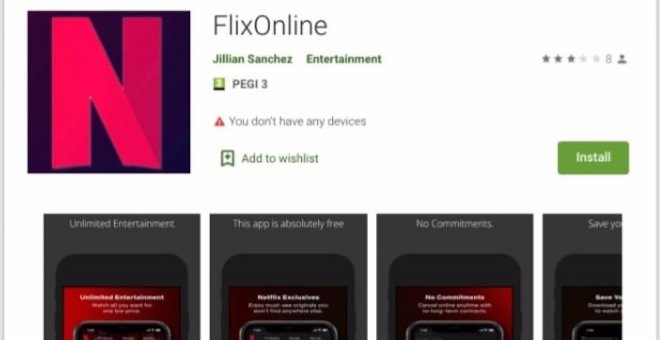 FlixOnline, la app maliciosa que roba los datos de WhatsApp haciéndose pasar por Netflix