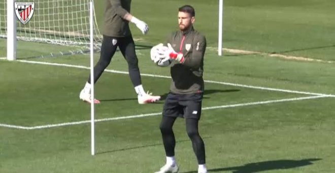 Último entrenamiento del Athletic antes de viajar a Sevilla