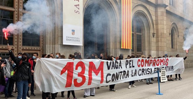 El moviment estudiantil desconvoca l'ocupació de la UB i crida a la vaga a universitats i secundària el 13 de maig