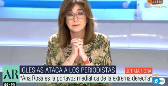 Ana Rosa llama "fascista" a Iglesias y las redes recuerdan cómo la presentadora difundió el bulo de las residencias