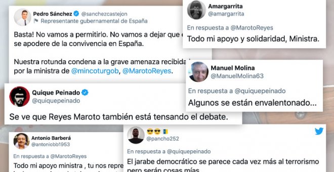 "No al odio, sí a la democracia": indignación tras las amenazas, ahora a Reyes Maroto