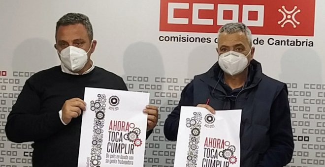 CCOO y UGT celebran el Primero de Mayo con una concentración en Santander
