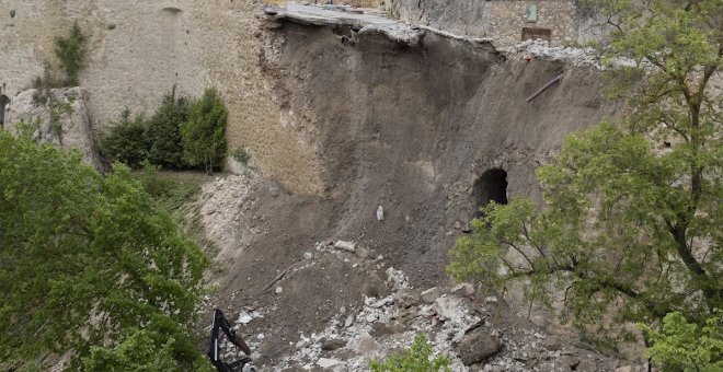 Se derrumba el principal acceso peatonal a las Casas Colgadas de Cuenca