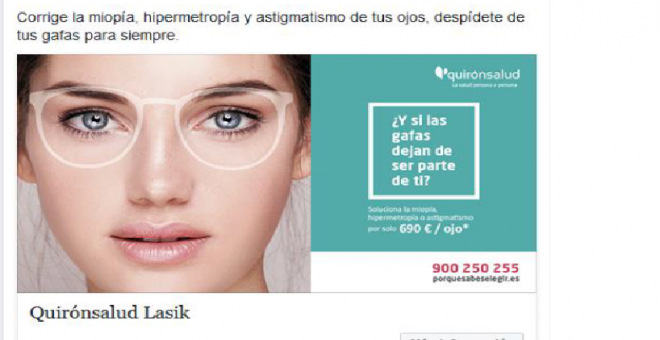 Publicidad engañosa y conflictos de intereses en las cirugías que prometen "olvidarse de las gafas para siempre"