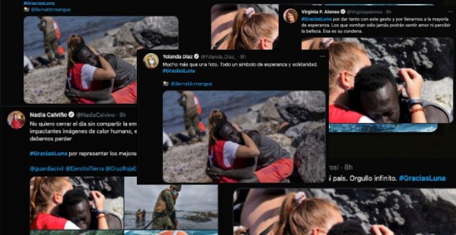Aluvión de reacciones solidarias a la joven que abrazó a un migrante en Ceuta tras cerrar sus redes sociales por los comentarios racistas y xenófobos
