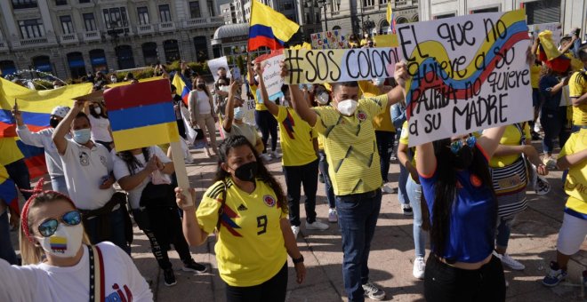 Concentración en apoyo del paro y la resistencia en Colombia