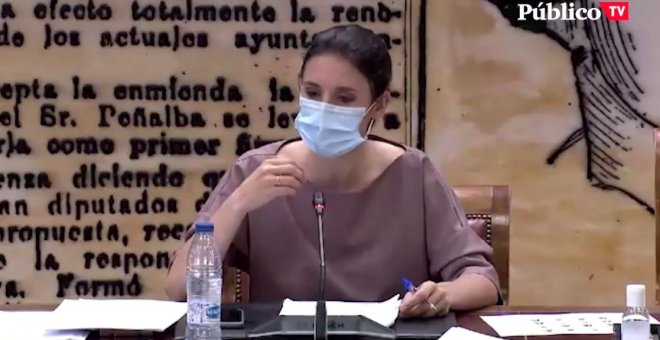 Irene Montero elogia la intervención de una senadora del PP: "Debería verla todo el mundo por su calidad, precisión y adecuación"