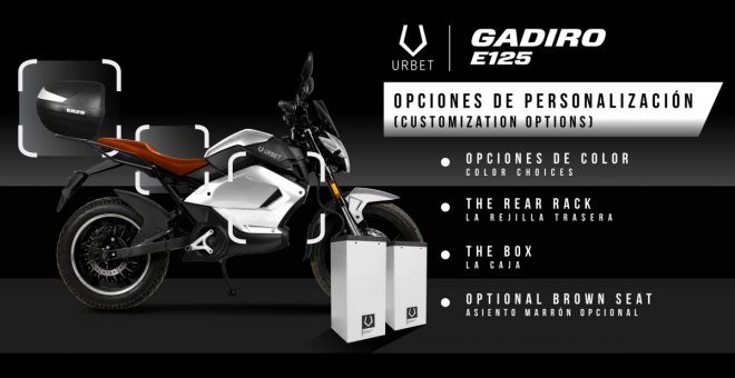 La Urbet Gadiro E125 eléctrica añade nuevas opciones de personalización a su catálogo