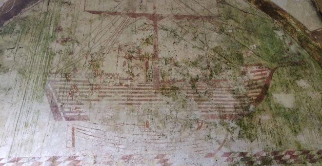 Cantabristas alerta del "lamentable abandono" en el que siguen las pinturas murales del Lazareto de Abaño