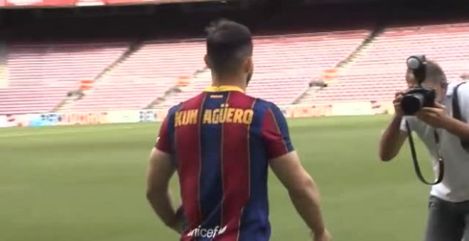 Kun Agüero, presentado como nuevo jugador del FC Barcelona