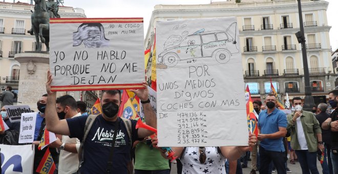 Unos 400 guardias civiles protestan en Madrid contra el retroceso de sus derechos