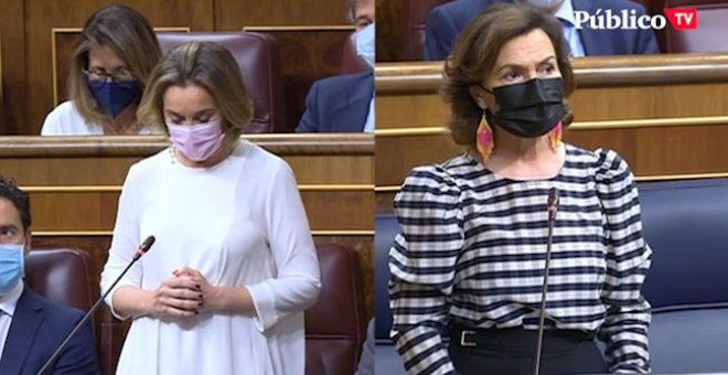 Rifirrafe de Carmen Calvo y Cuca Gamarra sobre los indultos: "Preocúpese de sus compañeros del PP que no van a ir a la segunda parte de la foto de Colón"