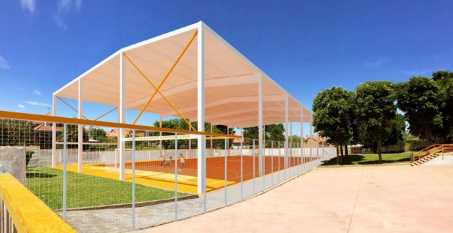 Sale a licitación la cubierta de la pista del colegio Pintor Escudero Espronceda de Tanos por 281.470 euros