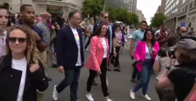 Kamala Harris se suma a la marcha del Orgullo en Washington