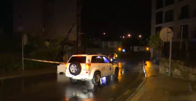 Calles anegadas,  árboles caídos y tejados arracandos por las fuertes tormentas en Orense