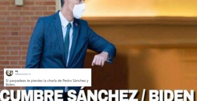 "Si parpadeas te pierdes la charla de Pedro Sánchez y Biden": cachondeo en redes con el primer contacto de los presidentes